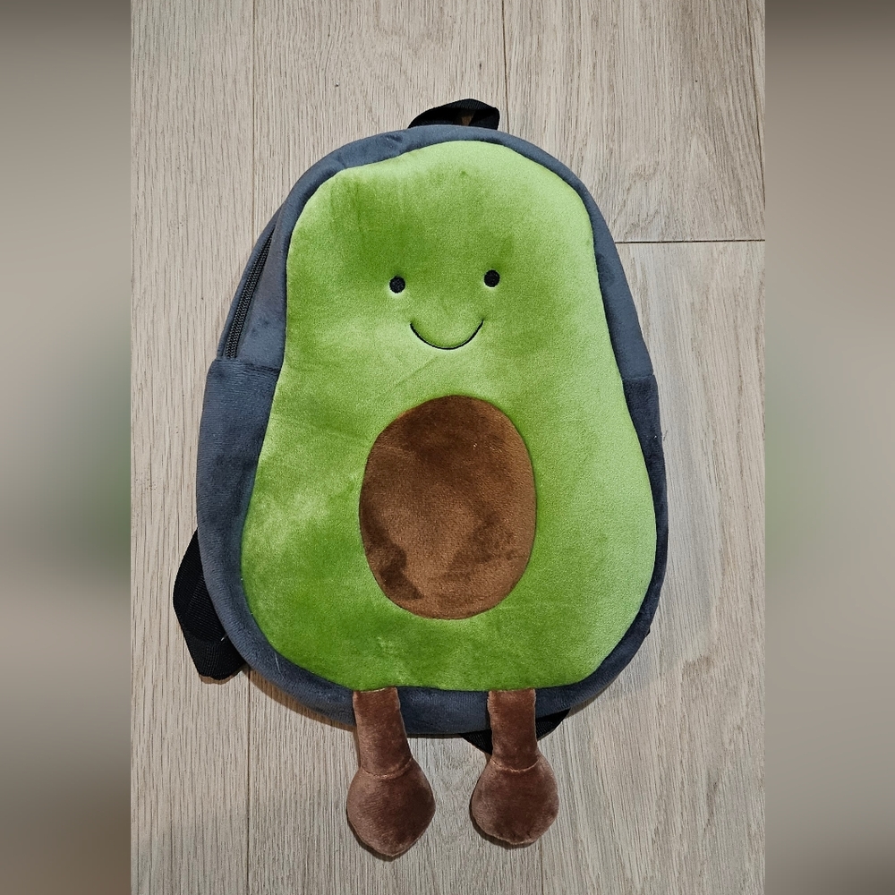 Jellycat Green and Brown Avocado Backpack